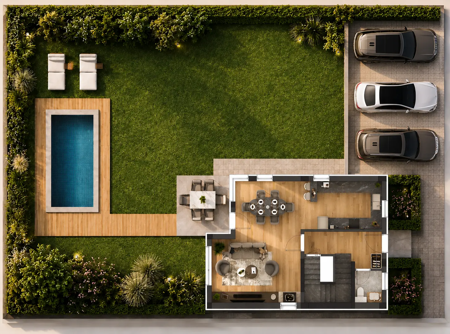 Осигурени паркоместа към домовете в BELLA HOMES